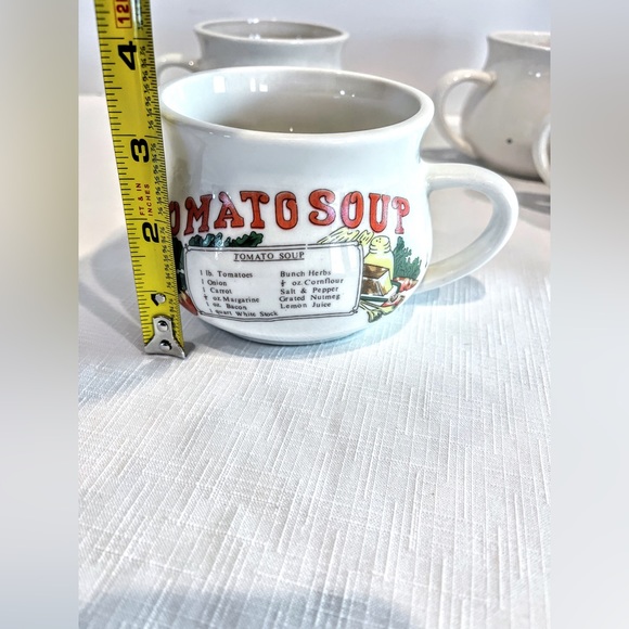 Vintage Soup Recipe Soup Cups Tomato and Mushroom - Picture 12 of 13